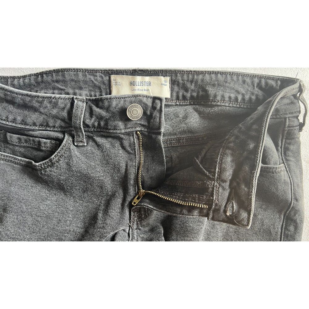 Hollister Black Low Rise Bootcut Denim Jeans Size 28 - Picture 3 of 6